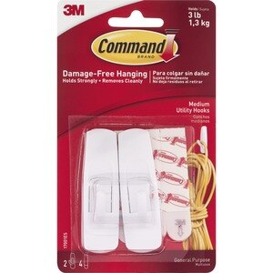 Command 3m -  2 Medium Hooks, Removable