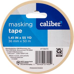 Caliber Tape Masking 1.5"x55 Yard Roll