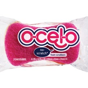 Ocelo No Scratch Foam Scrubbers, Assorted Bright Colors, 2 CT