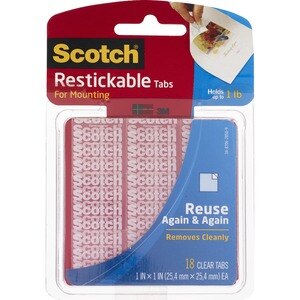 SCOTCH MOUNTING TAPE 1"X1" 18CT