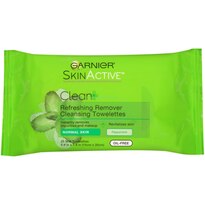 Garnier SkinActive Clean+ Refreshing Remover Cleansing Towelettes, 25/Pack