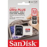 SanDisk 32GB Ultra Plus MicroSDHC UHS-I Card with Adapter, thumbnail image 1 of 1