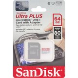 SanDisk Ultra Plus MicroSDXC UHS-1 Card With Adapter, 64GB, thumbnail image 1 of 1