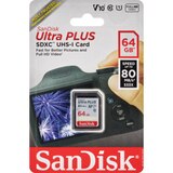 SanDisk Ultra Plus SDXC UHS-I Card, 64GB, thumbnail image 1 of 1