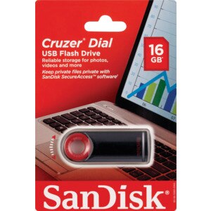 SanDisk Cruzer Dial USB Flash Drive, 16GB