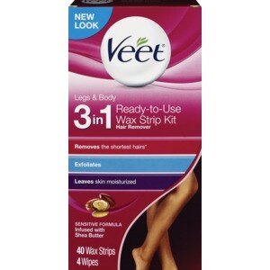 Veet Leg and Body Hair Remover Cold Wax Strips, 40CT