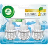 Air Wick Essential Oils Scented Oil Refills, Fresh Linen, 3 CT, thumbnail image 1 of 1