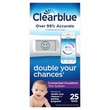 Clearblue Connected Ovulation Test System featuring Bluetooth connectivity and Advanced Ovulation Tests with digital results, 25 ovulation tests, thumbnail image 1 of 1