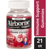 Airborne Original Gummies Immune Support Supplements, Mixed Berry, 21 CT 