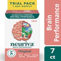 NEURIVA Original Brain Performance, Brain Support Supplement With Clinically Proven Natural Ingredients, 7 CT