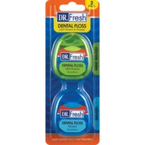 Dr. Fresh Velocity Dental Floss Mint Waxed & Waxed, 2 Pack