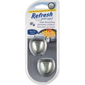 Refresh Your Car Odor Eliminating Mini Diffuser, New Car Scent, 2 CT