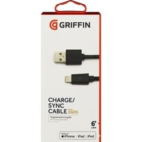 Griffin USB-A to Lightning Cable - 6FT - Black. Lifetime Warranty.