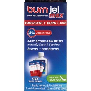 Burn Jel Max Emergency Burn Care Pain Relieving Gel, 4% Lidocaine HCL