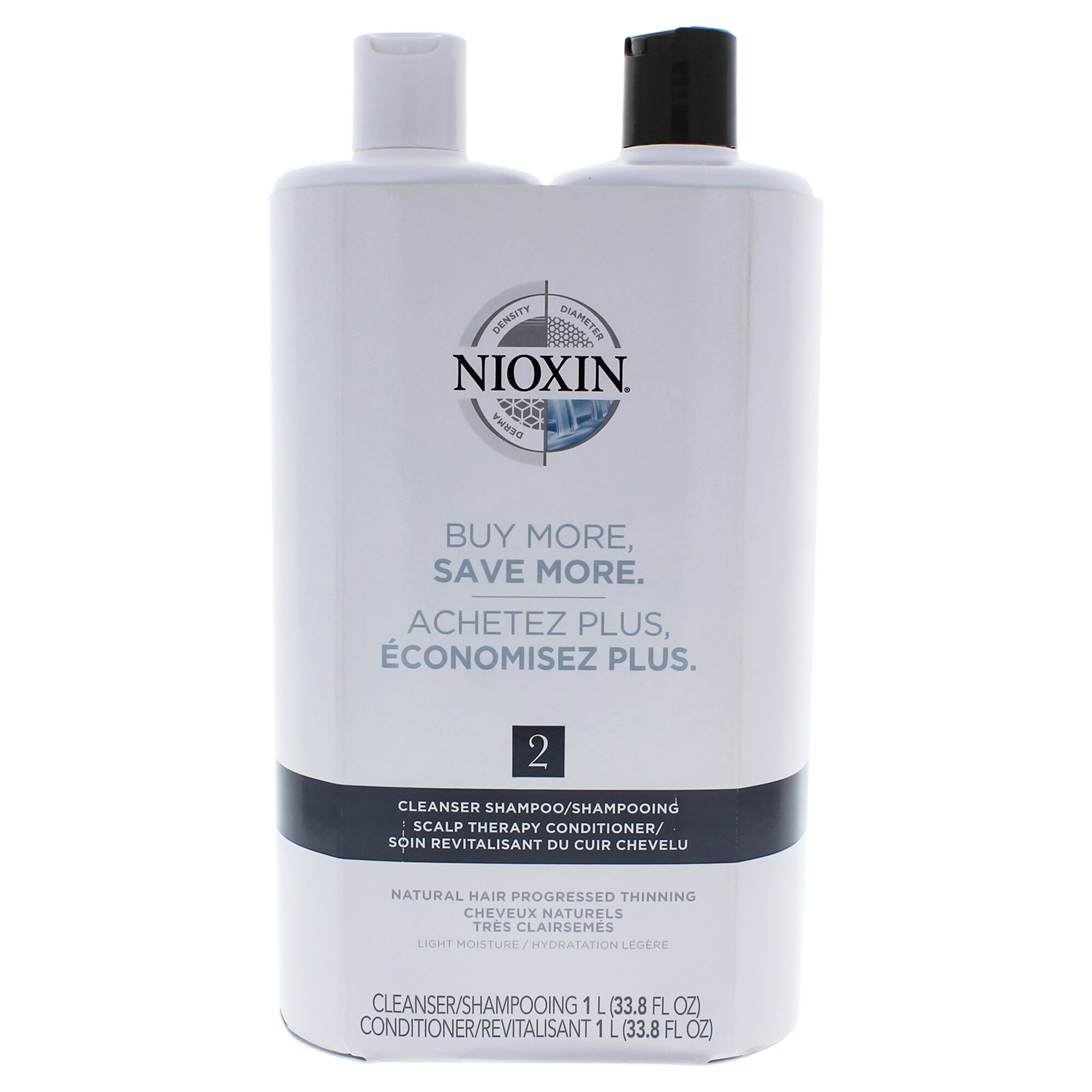 Nioxin System 2 Cleanser & Scalp Therapy Conditioner Duo, 33.8 OZ