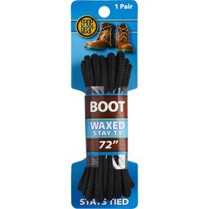 Shoe Gear Waxed Stay-Ty Boot Laces 72 Inches Black