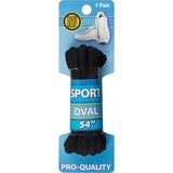 54" Pro Sport Oval Black Shoelaces, thumbnail image 1 of 1