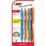 BIC Atlantis Velocity Bold Fashion Retractable Ball Pen Set, Assorted Ink, 4 CT, thumbnail image 1 of 2