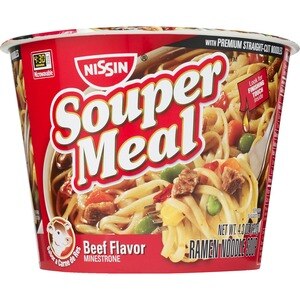 Nissin Souper Meal Ramen Noodle Soup, Beef Flavor