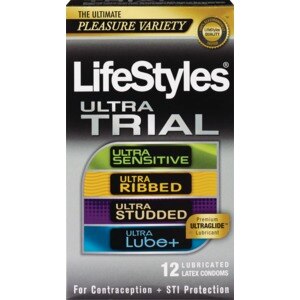 LifeStyles Ultra Trial Lubricated Latex Condoms, 12 CT