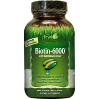 Irwin Naturals Biotin-6000 plus BioPerine Softgels, 60CT