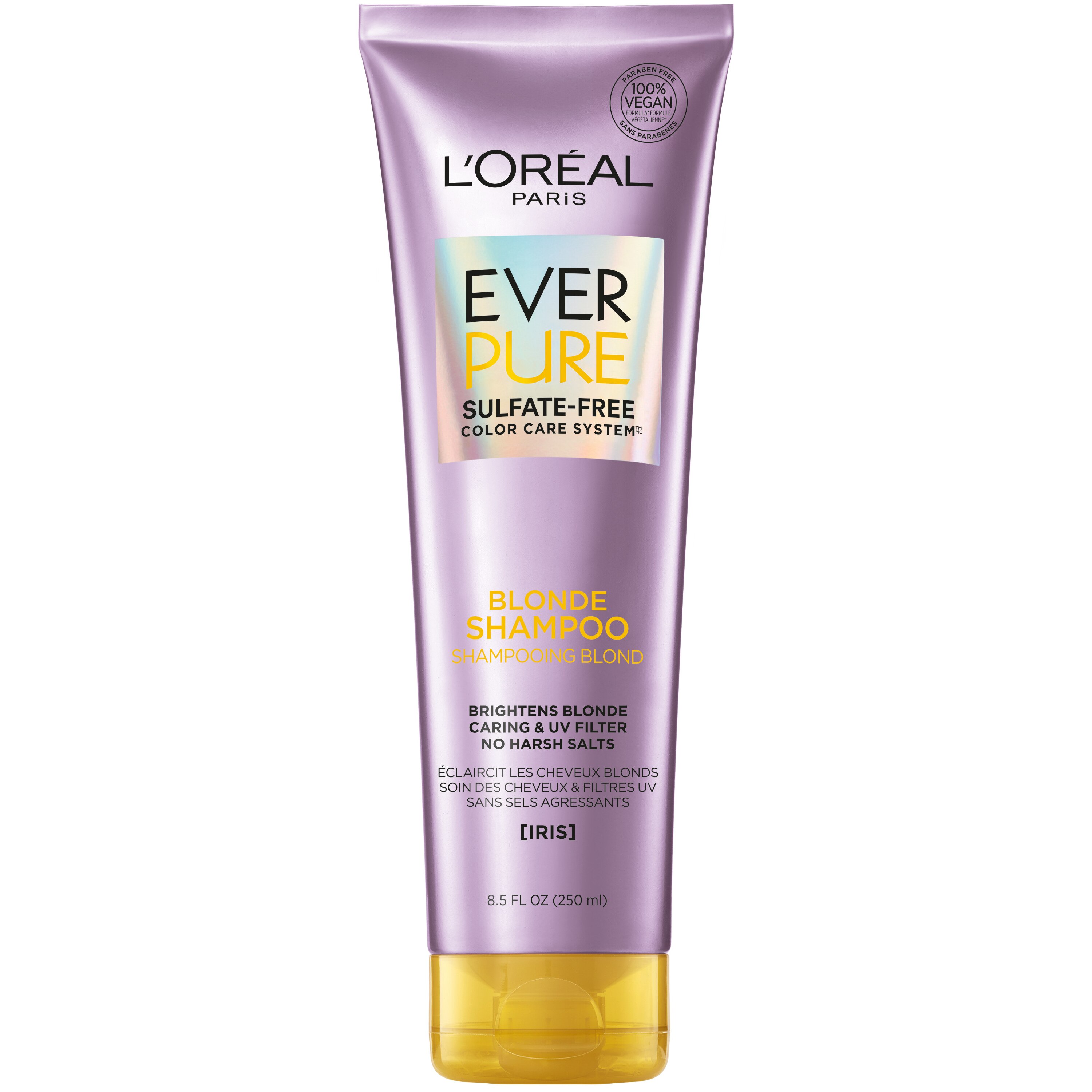 L'Oreal Paris EverPure Sulfate Free Blonde Shampoo with Anti-Brassiness Anti-Fade & UV Filters, 8.5 OZ