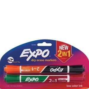 Expo Dry Erase Markers Double-Ended Chisel Tip 2-Pk #1944654