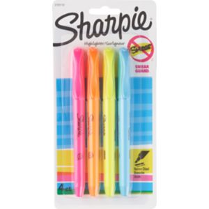 Sharpie Highlighters Smear Guard Narrow Chisel Asstd #27174