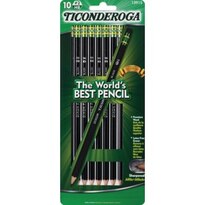 Ticonderoga Pre-Sharpened Black Wood Pencils, 10 CT