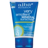 Alba Botanica Very Emollient Mineral Sunscreen Sport SPF45, 4 OZ, thumbnail image 1 of 1