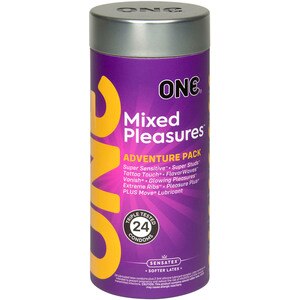 ONE Mixed Pleasures Premium Lubricated Latex Condoms  Assorted