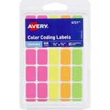 Avery Neon Removeable Color Coding Labels, 1/2"x 3/4", thumbnail image 1 of 1