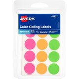 Avery Round Neon Removeable Color Coding Labels, 3/4"Diameter, thumbnail image 1 of 1