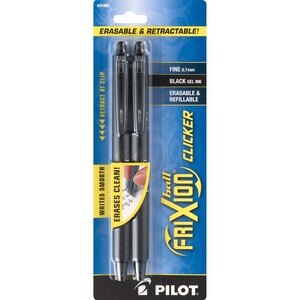 Pilot FriXion Ball Clicker Erasable Fine Gel Pens, Black