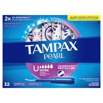 TAMPAX Pearl, Ultra, Plastic Tampons, Unscented, 36 Count