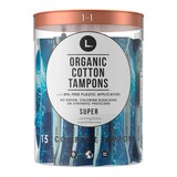 L. Organic Cotton Super Absorbency Compact Tampons, 15 Count, thumbnail image 1 of 1