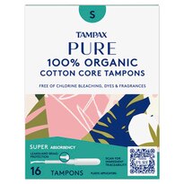 Tampax Pure Tampons Super Absorbency, Unscented, 16 Count