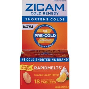 Homeopathic Zicam Cold Remedy Rapid Melt Tablets, Orange, 18CT