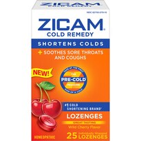 Homeopathic Zicam Cherry Lozenge-Shortens colds, soothes sore throats & cough, 25 CT