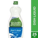 Seventh Generation Natural Dish Liquid Soap, Free & Clear Fragrance Free, 25 OZ, thumbnail image 1 of 1