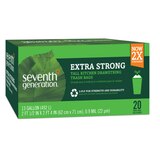 Seventh Generation Extra Strong Tall Kitchen Drawstring Trash Bags, White, 20CT, thumbnail image 1 of 1