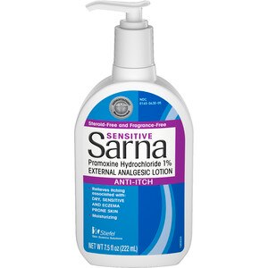 Sarna Sensitive Anti-Itch Lotion for Eczema and Sensitive Dry Skin Itch Relief, 7.5 OZ