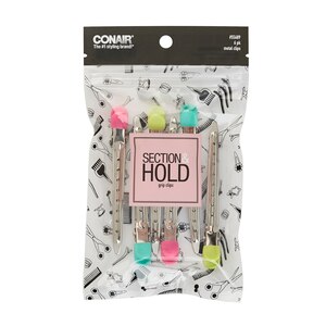 Conair Cushion Grip Styling Clips, 6CT