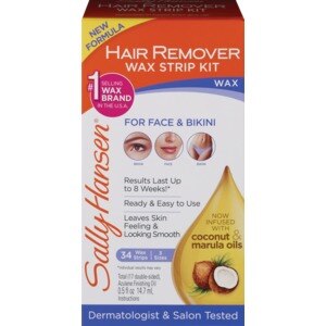 Sally Hansen Hair Remover Wax Kit Strips Face/Brows/Bikini