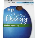 L'eggs Sheer Energy Control Top Reinforced Toe Pantyhose, thumbnail image 1 of 4