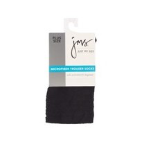 Just My Size Microfiber Trouser Socks, Black Plus Size