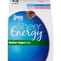 L'eggs Sheer Energy Medium Support Leg Control Top Pantyhose, Size Q, Nude