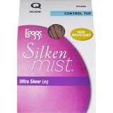 L'Eggs Silken Mist Ultra Sheer Control Top, Size Q Nude, thumbnail image 1 of 4