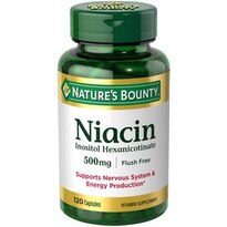 Nature's Bounty Flush Free Niacin Capsules 500mg, 120CT