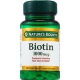 Nature's Bounty Biotin Tablets 1000mcg, 100CT, thumbnail image 1 of 3